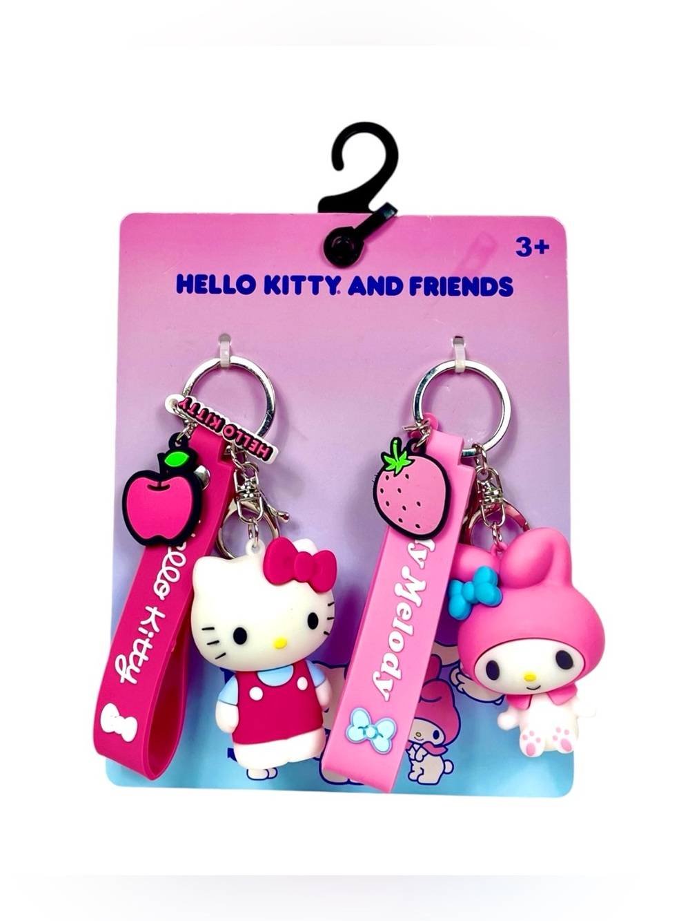 Sanrio Hello Kitty & My Melody Pink Character Keychain Set